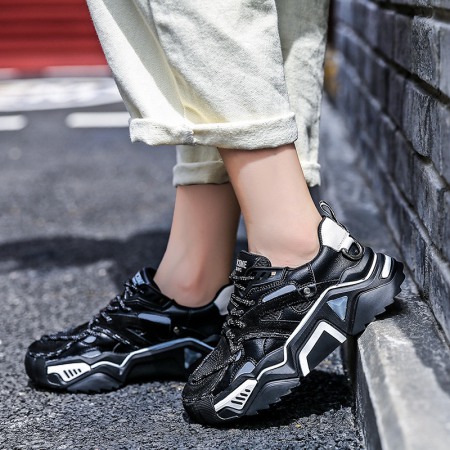 Women's New Spring Fashion Round Toe Increase Thick Bottom Trendy Sports Casual Shoes